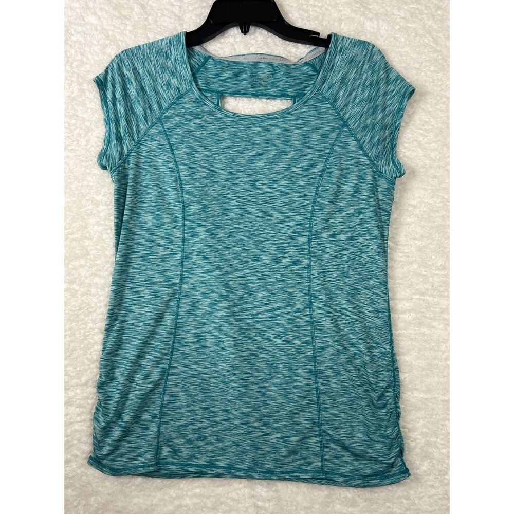 Calvin Klein Performance Womens Teal Space Dye Quick Dry Activewear Top Size M